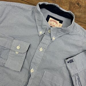 Brooks Brothers Mens‎ Large Shirt Blue White Plaid Casual Dress Preppy DD Jr